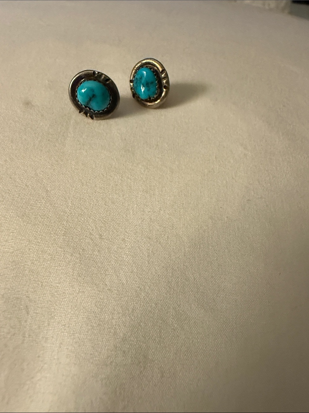 Turquoise Stone Silver-Accent Stud Earrings - Blue